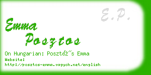 emma posztos business card